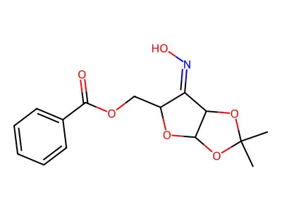 [(6E)-6-hydroxyimino-2,2-dimethyl-3a,6a-dihydrofuro[2,3-d][1,3]dioxol-5-yl]methyl benzoate structure