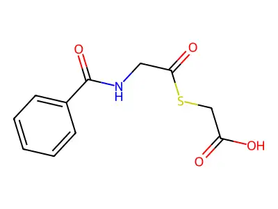 Acetic acid, [[(benzoylamino)acetyl]thio]- structure