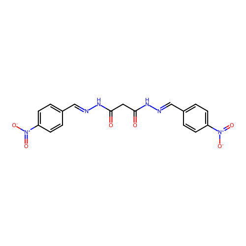 N,N'-bis[(4-nitrophenyl)methylideneamino]propanediamide structure