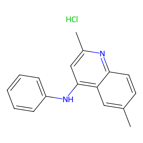 2,6-dimethyl-N-phenylquinolin-4-amine hydrochloride structure
