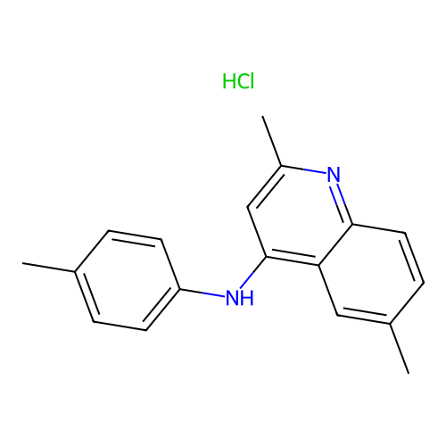 2,6-dimethyl-N-(p-tolyl)quinolin-4-amine hydrochloride structure