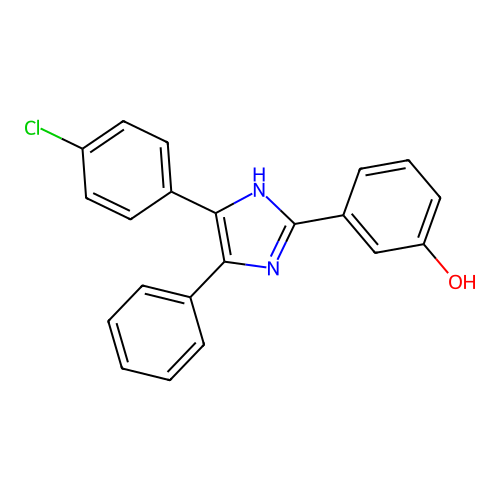 3-[5-(4-chlorophenyl)-4-phenyl-1H-imidazol-2-yl]phenol structure
