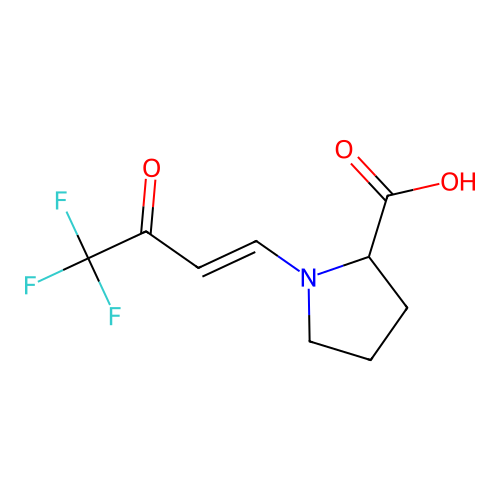 1-(4,4,4-Trifluoro-3-oxobut-1-en-1-yl)pyrrolidine-2-carboxylic acid structure