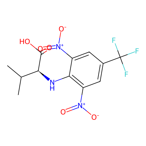 N-[2,6-Dinitro-4-(trifluoromethyl)phenyl]valine structure