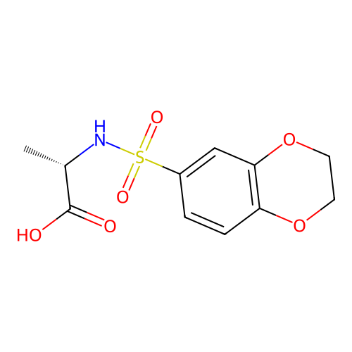 (2S)-2-(2,3-dihydro-1,4-benzodioxin-6-ylsulfonylamino)propanoic acid structure