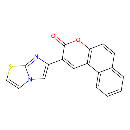 2-(imidazo[2,1-b][1,3]thiazol-6-yl)-3H-benzo[f]chromen-3-one structure