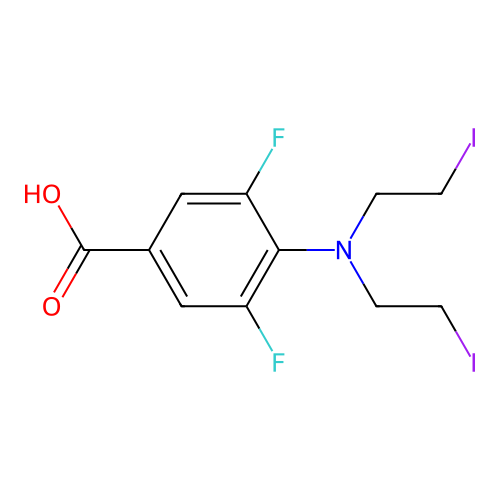 4-[Bis(2-iodoethyl)amino]-3,5-difluorobenzoic acid structure