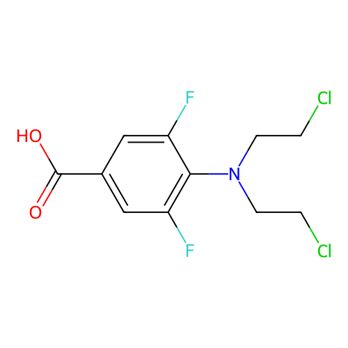 4-[Bis(2-chloroethyl)amino]-3,5-difluorobenzoic acid structure