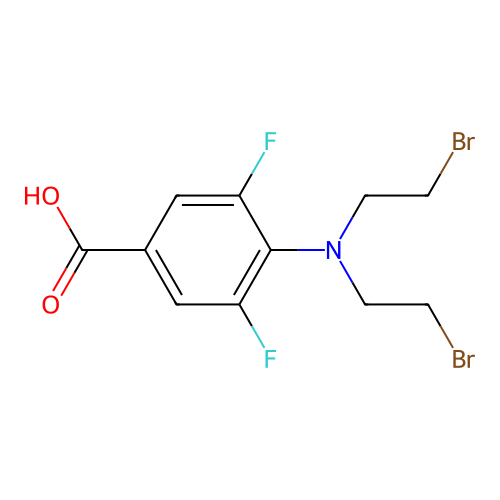 4-[Bis(2-bromoethyl)amino]-3,5-difluorobenzoic acid structure