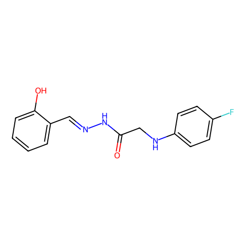 2-(4-fluoroanilino)-N'-[(2-hydroxyphenyl)methylene]acetohydrazide structure