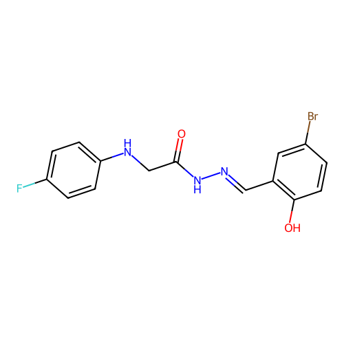 N'-[(E)-(5-bromo-2-hydroxyphenyl)methylidene]-2-(4-fluoroanilino)acetohydrazide structure