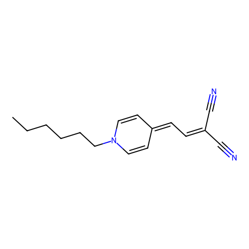 2-(2-(1-Hexyl-4(1H)-pyridinylidene)ethylidene)malononitrile structure