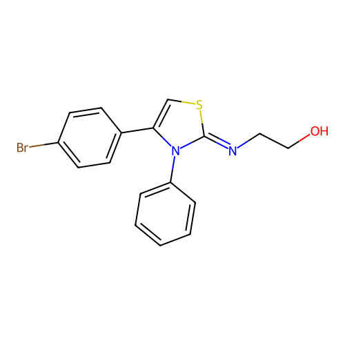 (Z)-2-((4-(4-bromophenyl)-3-phenylthiazol-2(3H)-ylidene)amino)ethanol structure