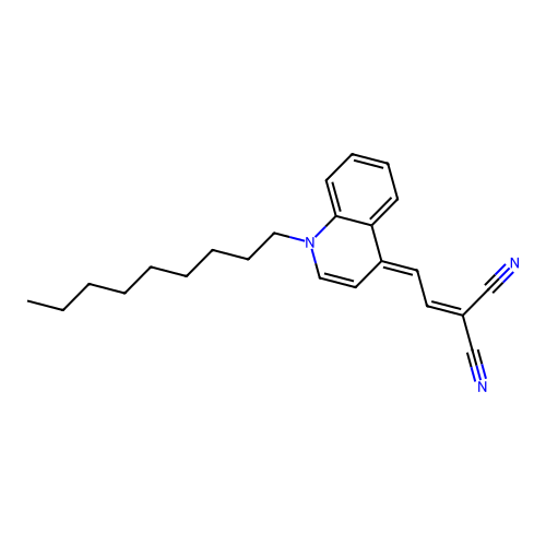 [(2E)-2-(1-nonylquinolin-4(1H)-ylidene)ethylidene]propanedinitrile structure