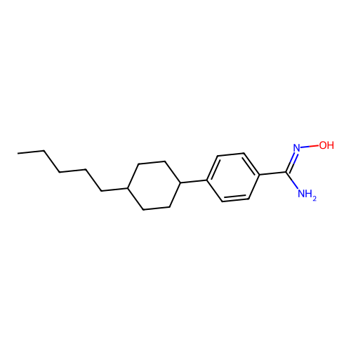 N'-hydroxy-4-(4-pentylcyclohexyl)benzenecarboximidamide structure