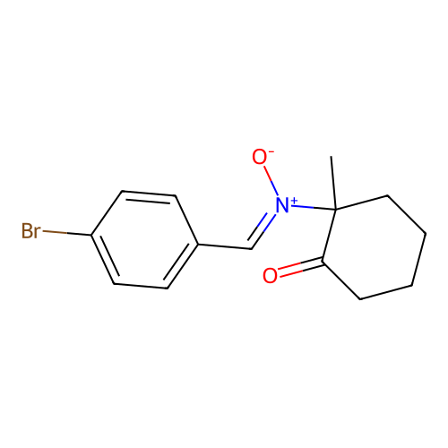 2-[(Z)-(4-bromobenzylidene)(oxido)-lambda~5~-azanyl]-2-methylcyclohexanone structure