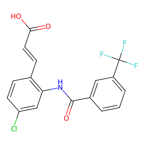 Cinnamic acid, 4-chloro-2-(alpha,alpha,alpha-trifluoro-m-toluamido)- structure