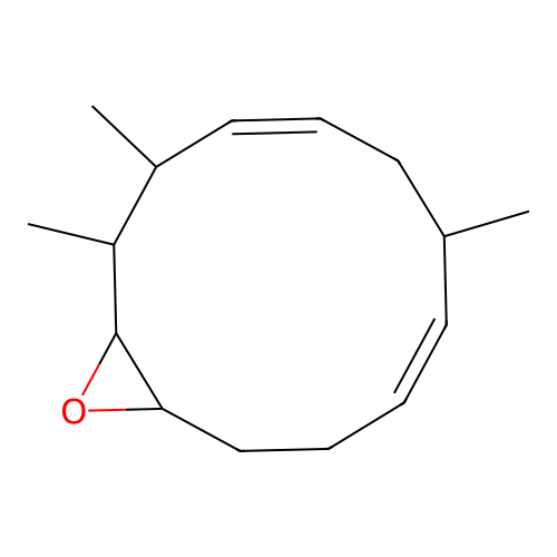13-Oxabicyclo(10.1.0)trideca-4,8-diene, 2,3,7(2,3,10 or 2,6,7)-trimethyl- structure