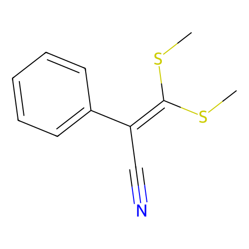 3,3-Bis(methylsulfanyl)-2-phenylprop-2-enenitrile structure