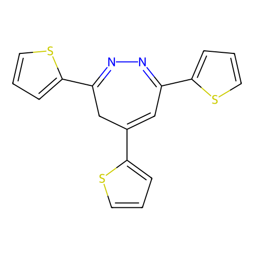 3,5,7-Tri(2-thienyl)-4H-1,2-diazepine structure