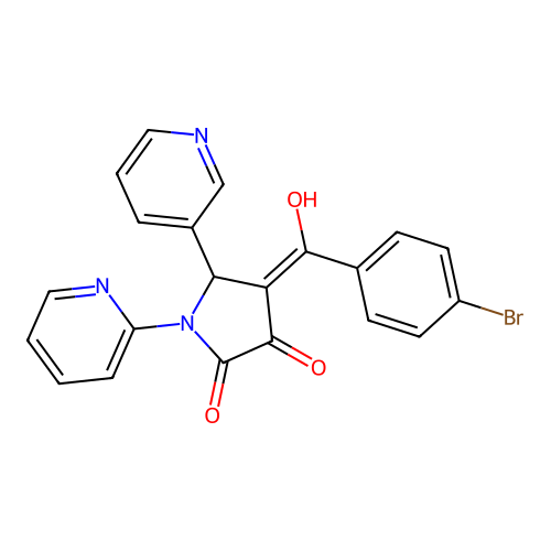 4-(4-bromobenzoyl)-3-hydroxy-1-(2-pyridinyl)-5-(3-pyridinyl)-1,5-dihydro-2H-pyrrol-2-one structure