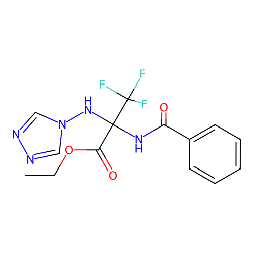 ethyl 2-(benzoylamino)-3,3,3-trifluoro-2-(4H-1,2,4-triazol-4-ylamino)propanoate structure