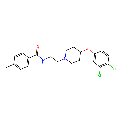 N-[2-[4-(3,4-dichlorophenoxy)-1-piperidinyl]ethyl]-4-methylbenzamide structure