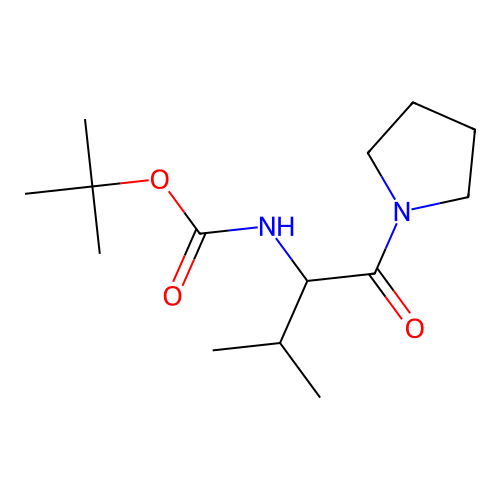 tert-butyl N-(3-methyl-1-oxo-1-pyrrolidin-1-ylbutan-2-yl)carbamate structure