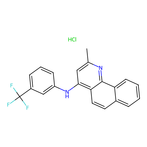 (2-Methylbenzo[h]quinolin-4-yl)[3-(trifluoromethyl)phenyl]amine, chloride structure
