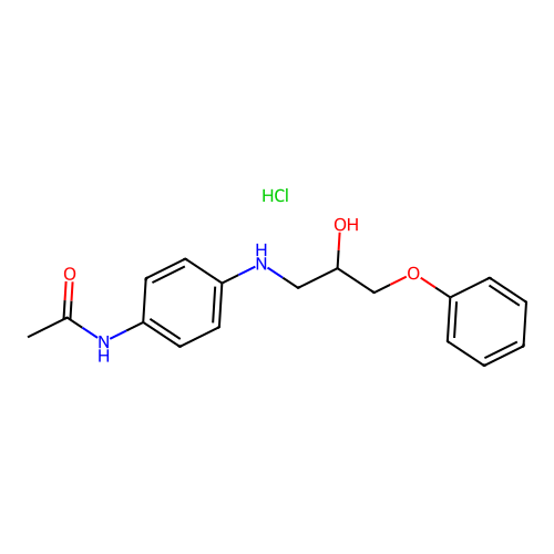 N-(4-((2-hydroxy-3-phenoxypropyl)amino)phenyl)acetamide hydrochloride structure