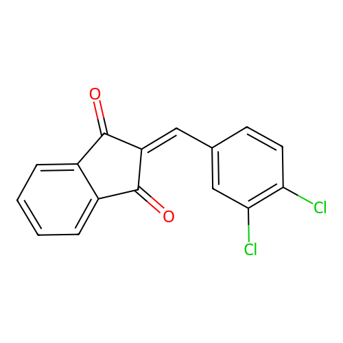 2-(3,4-dichlorobenzylidene)-1H-indene-1,3(2H)-dione structure