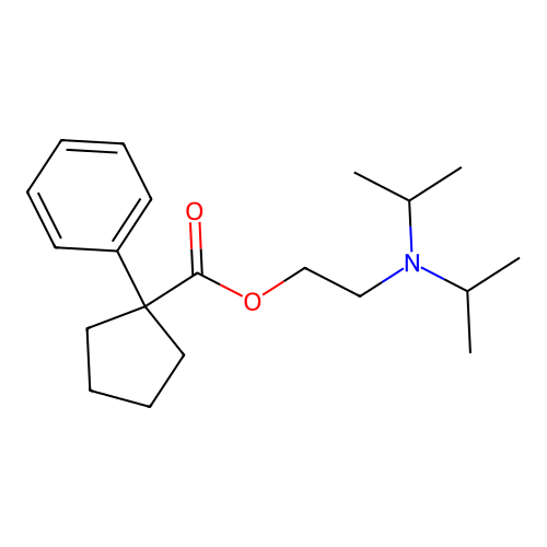2'-Diisopropylaminoethyl 1-phenylcyclopentanecarboxylate structure