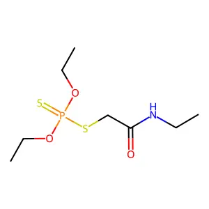 O,O-Diethyl S-(N-ethylcarbamoylmethyl) phosphorodithioate structure