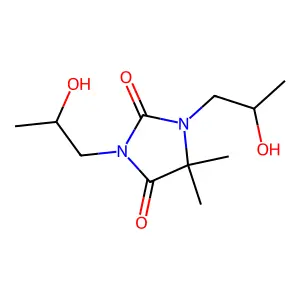 1,3-Bis(2-hydroxypropyl)-5,5-dimethyl-2,4-imidazolidinedione structure