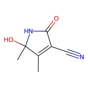 5-hydroxy-4,5-dimethyl-2-oxo-1H-pyrrole-3-carbonitrile structure