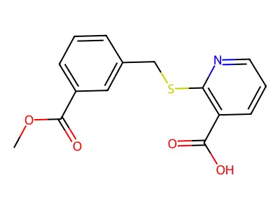 2-{[3-(Methoxycarbonyl)benzyl]thio}nicotinic acid structure