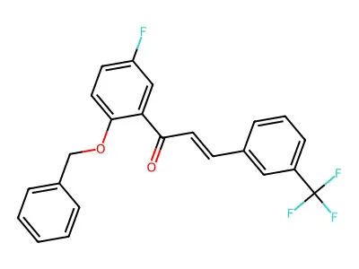 1-(5-Fluoro-2-phenylmethoxyphenyl)-3-[3-(trifluoromethyl)phenyl]prop-2-en-1-one structure