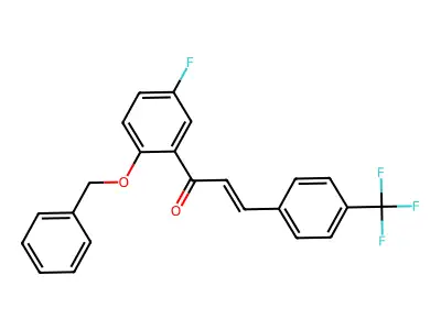 1-(5-Fluoro-2-phenylmethoxyphenyl)-3-[4-(trifluoromethyl)phenyl]prop-2-en-1-one structure