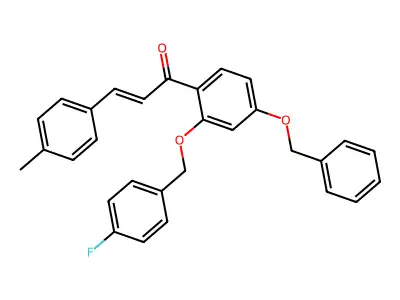 1-{4-(benzyloxy)-2-[(4-fluorobenzyl)oxy]phenyl}-3-(4-methylphenyl)prop-2-en-1-one structure