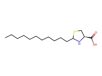 (4R)-2-undecyl-1,3-thiazolidine-4-carboxylic acid structure