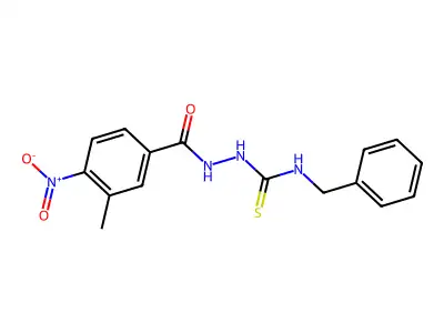 3-Methyl-4-nitrobenzoic acid 2-[[(phenylmethyl)amino]thioxomethyl]hydrazide structure