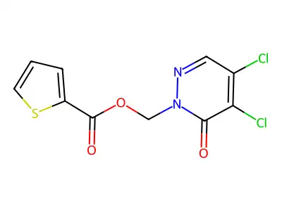 [4,5-dichloro-6-oxo-1(6H)-pyridazinyl]methyl 2-thiophenecarboxylate structure