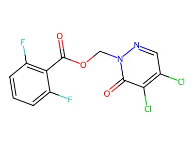 (4,5-Dichloro-6-oxo-1,6-dihydropyridazin-1-yl)methyl 2,6-difluorobenzoate structure