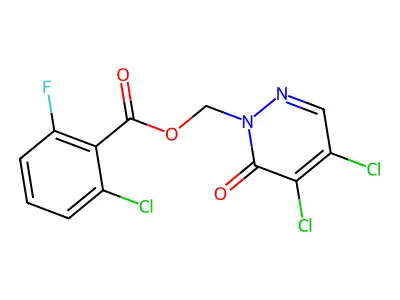 (4,5-Dichloro-6-oxopyridazin-1-yl)methyl 2-chloro-6-fluorobenzoate structure