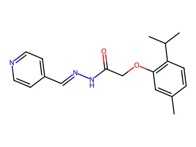2-(2-isopropyl-5-methylphenoxy)-N'-(4-pyridinylmethylene)acetohydrazide structure