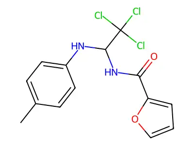 N-[2,2,2-trichloro-1-(4-methylanilino)ethyl]furan-2-carboxamide structure