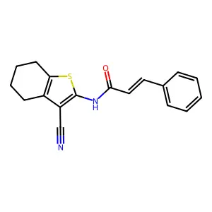 N-(3-Cyano-4,5,6,7-tetrahydro-benzo[b]thiophen-2-yl)-3-phenyl-acrylamide structure