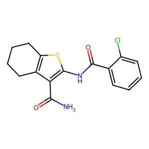 2-(2-Chlorobenzamido)-4,5,6,7-tetrahydrobenzo[b]thiophene-3-carboxamide structure