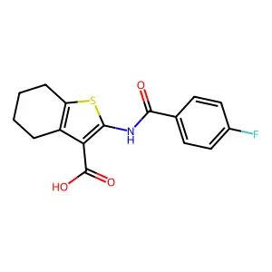2-[(4-Fluorobenzoyl)amino]-4,5,6,7-tetrahydro-1-benzothiophene-3-carboxylic acid structure