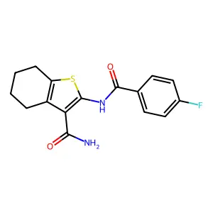 2-(4-Fluorobenzamido)-4,5,6,7-tetrahydrobenzo[b]thiophene-3-carboxamide structure